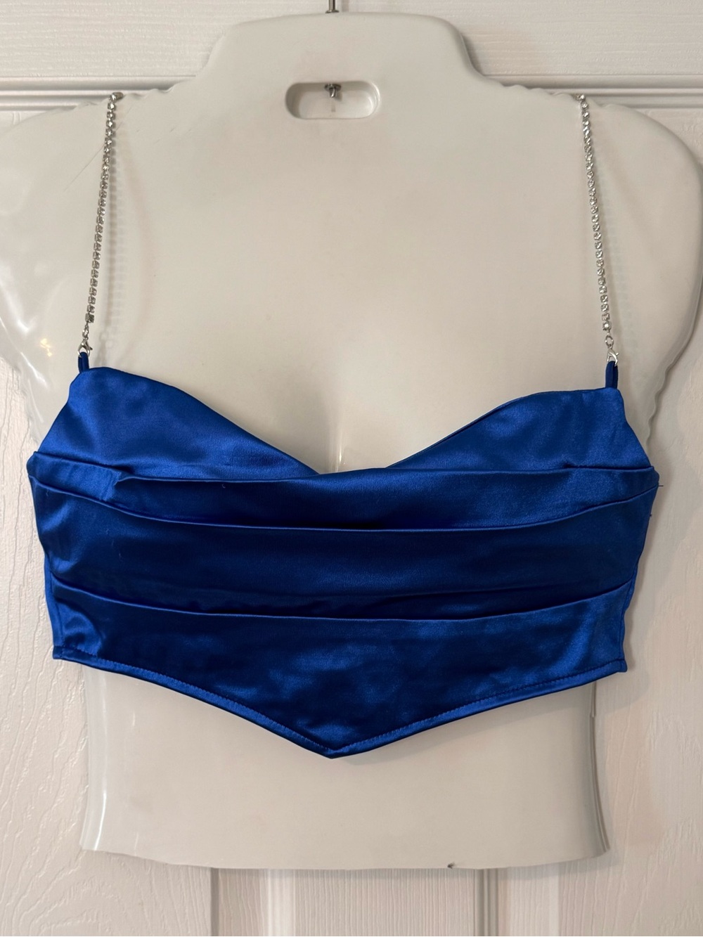 SHEIN Satiny rhinestone Corset crop Top